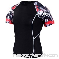 Slim Fit Dri-fit Compression Workouts Shirt Men Short Sleeve Gym Shirt B07PW99547